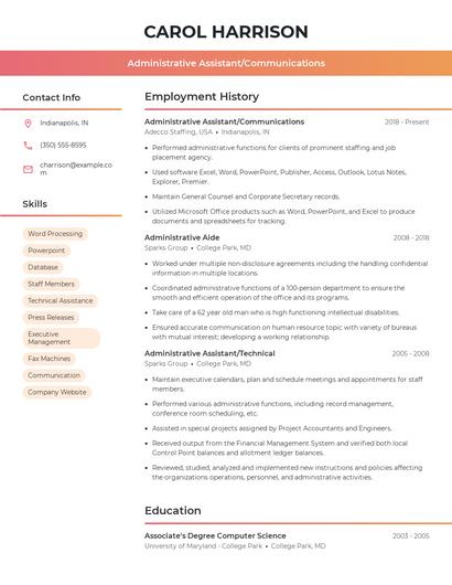 Resume example 3