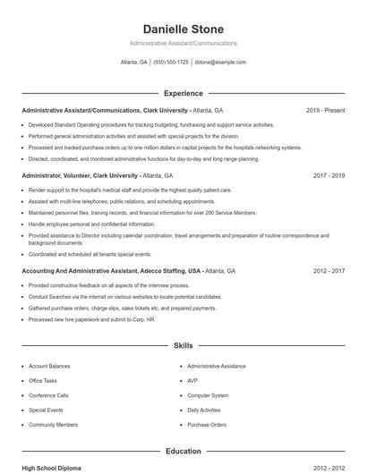 Resume example 1