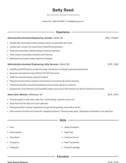 Resume example 1