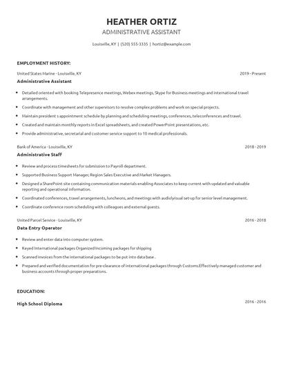 Administrative Assistant Resume