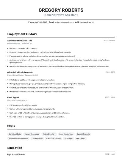 Administrative Assistant Resume