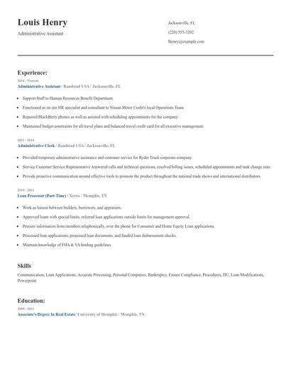 Administrative Assistant Resume
