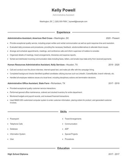 Administrative Assistant Resume