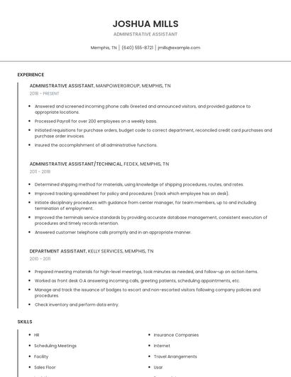 Administrative Assistant Resume