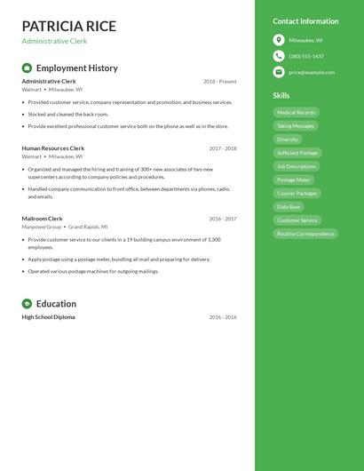Resume example 5