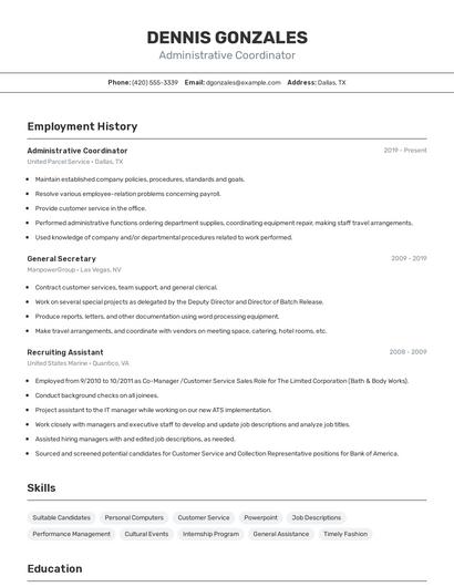 Resume example 2