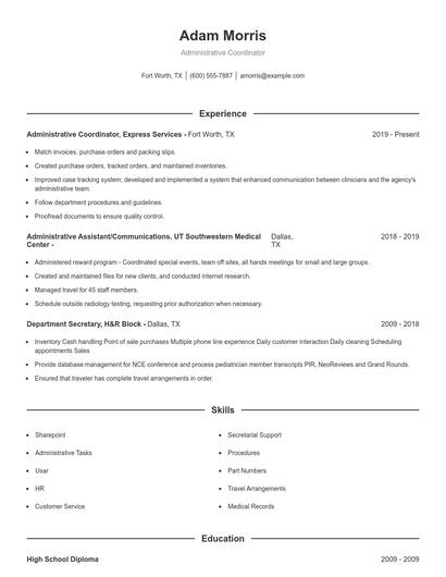 Resume example 1