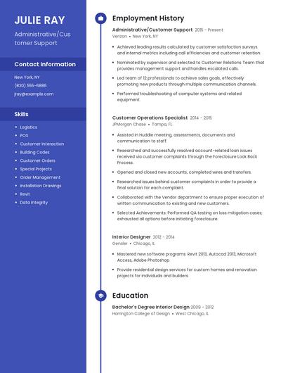 Administrative/Customer Support Resume