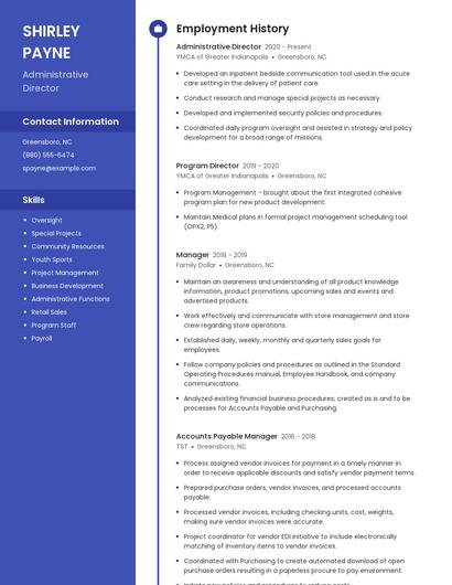 Administrative Director Resume