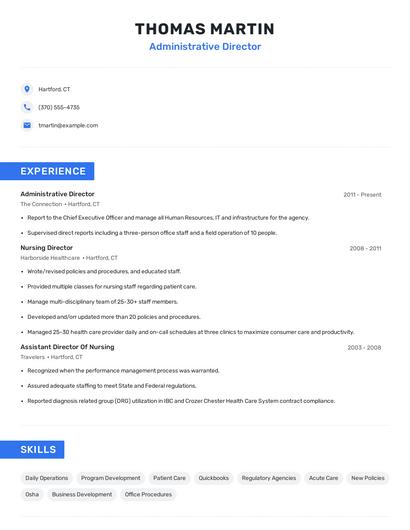 Administrative Director Resume