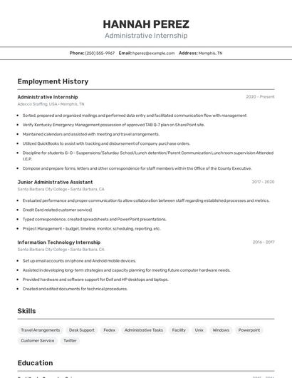 Resume example 2