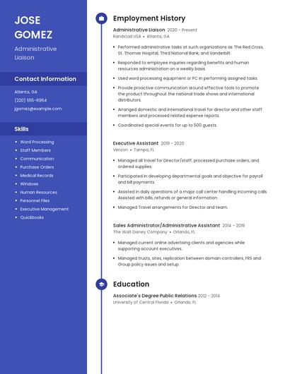 Administrative Liaison Resume