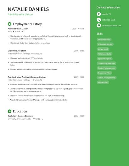Administrative Liaison Resume