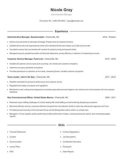 Resume example 1