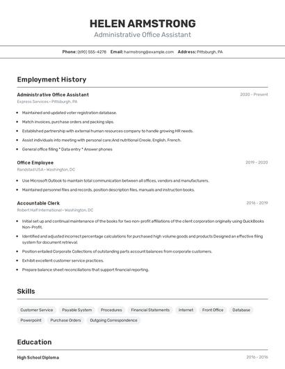 Resume example 2
