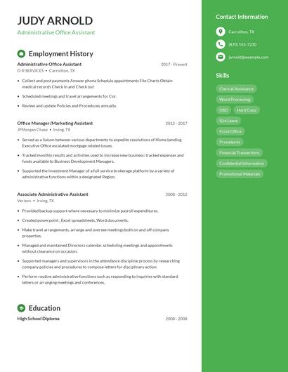 Administrative Office Assistant Resume