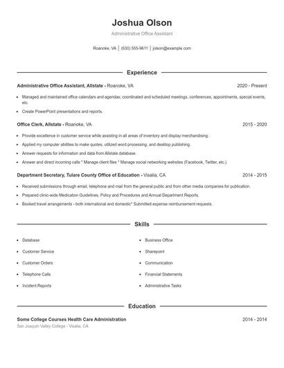 Resume example 1