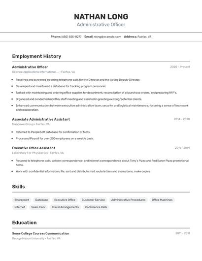 Resume example 2