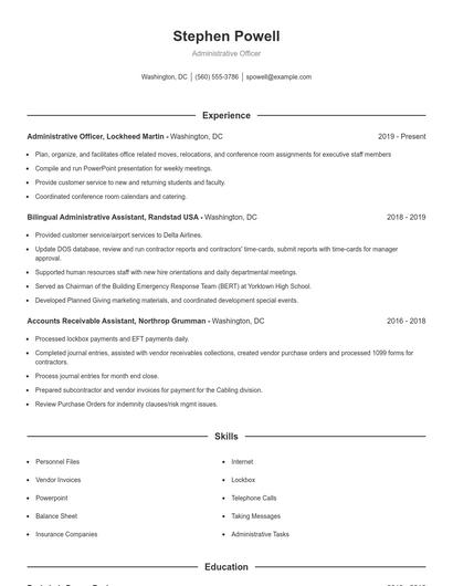 Resume example 1