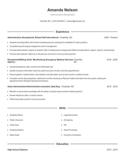 Resume example 1
