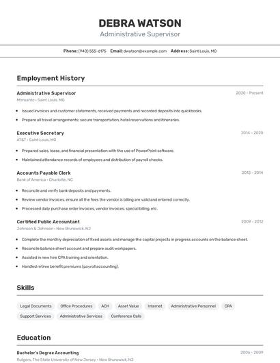 Resume example 2
