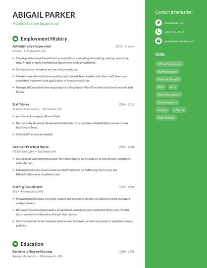 Administrative Supervisor Resume