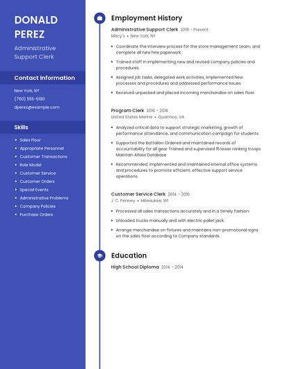 Administrative Support Clerk Resume