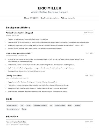 Resume example 2