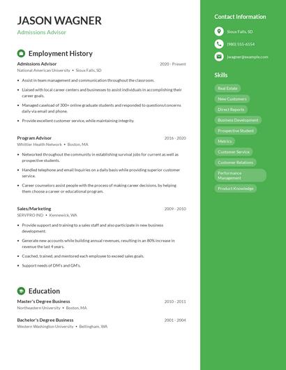 Resume example 5