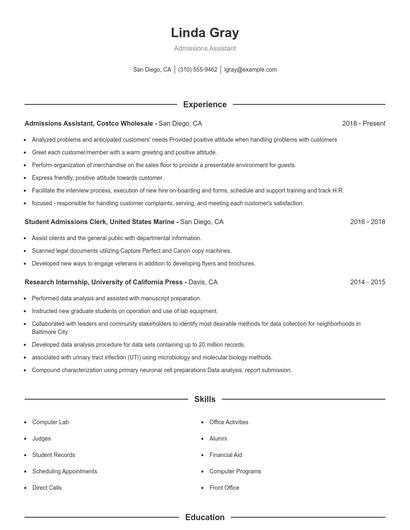 Resume example 1