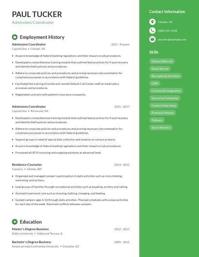 Resume example 5