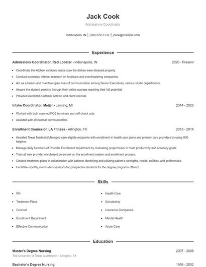 Resume example 1