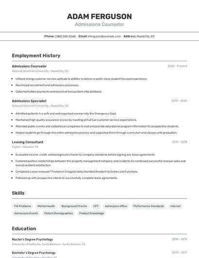 Resume example 2