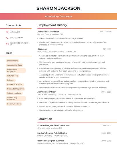 Resume example 3