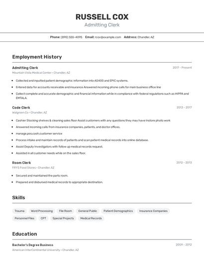 Resume example 2