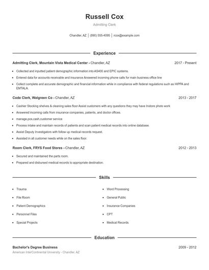 Resume example 1