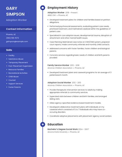Adoption Worker Resume