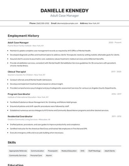 Resume example 2