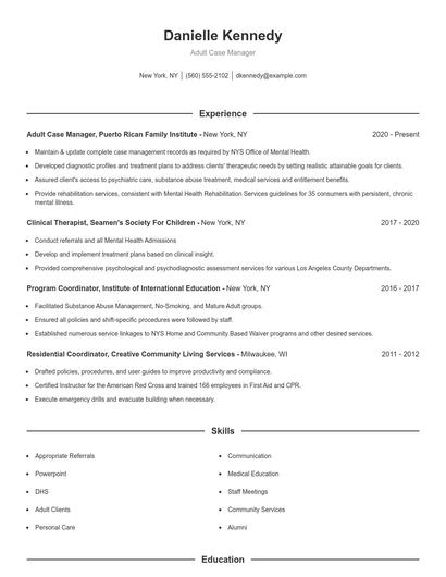 Resume example 1