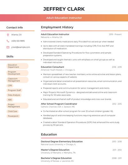 Resume example 3