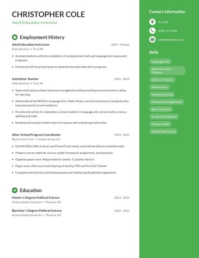 Resume example 4