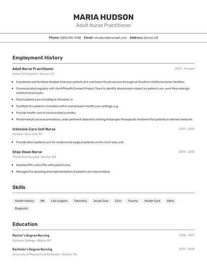 Resume example 2
