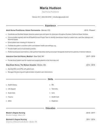 Resume example 1