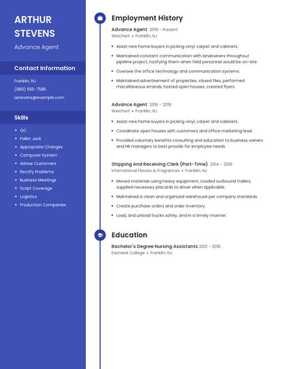 Advance Agent Resume