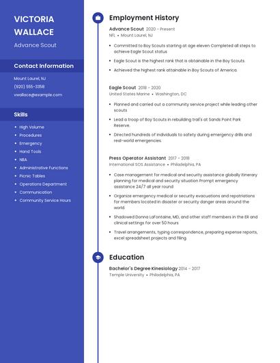 Advance Scout Resume