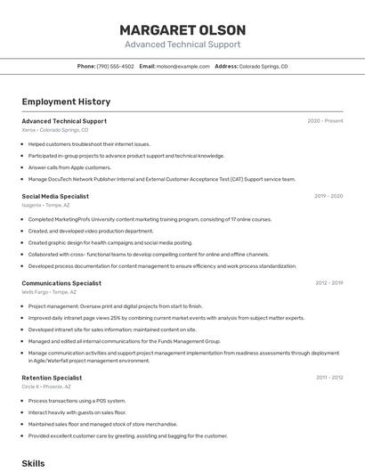Resume example 2