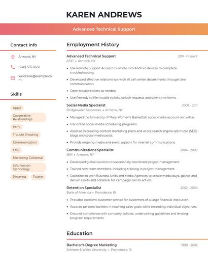 Resume example 3