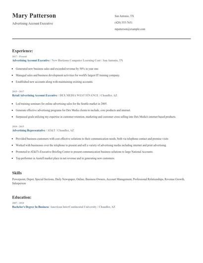 Advertising Account Executive Resume