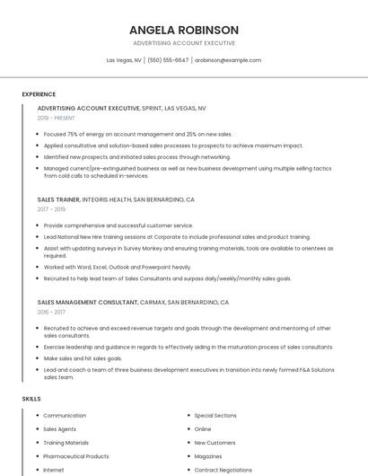 Advertising Account Executive Resume