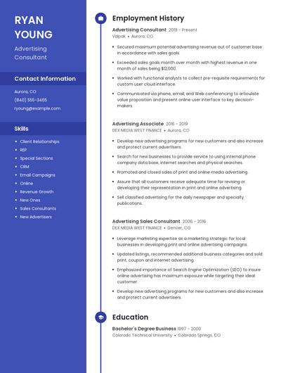 Advertising Consultant Resume